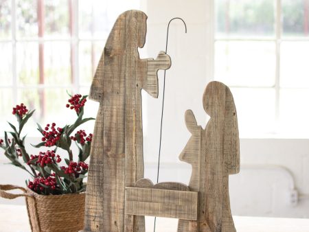 30  Tall Wooden Nativity With Stand Online Sale