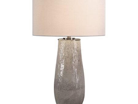 Balkana Aged Gray Table Lamp For Sale