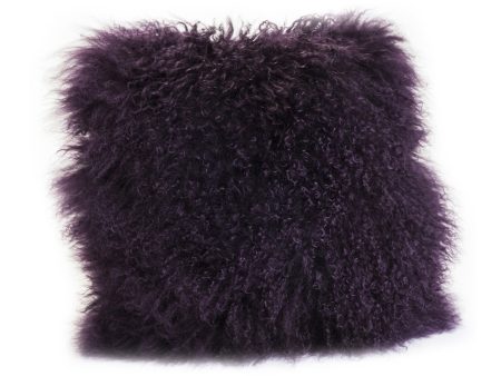 Lamb Fur Pillow Purple Supply