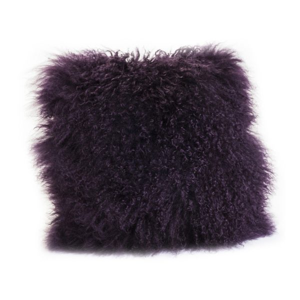 Lamb Fur Pillow Purple Supply