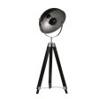 Wood 65  Tripod Spotlight Floorlamp, Black Online Hot Sale