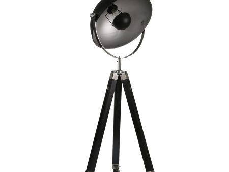 Wood 65  Tripod Spotlight Floorlamp, Black Online Hot Sale