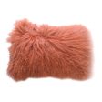 Lamb Fur Pillow Rect. Orange Cheap