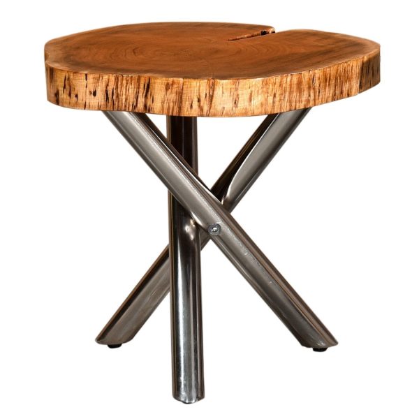 Shlok-Accent Table-Natural Chrome Leg For Sale