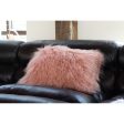 Lamb Fur Pillow Rect. Pink Discount