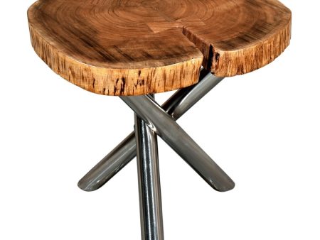 Shlok-Accent Table-Natural Chrome Leg For Sale