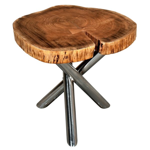 Shlok-Accent Table-Natural Chrome Leg For Sale