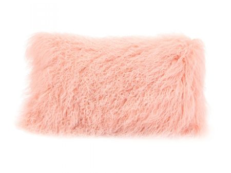 Lamb Fur Pillow Rect. Pink Discount