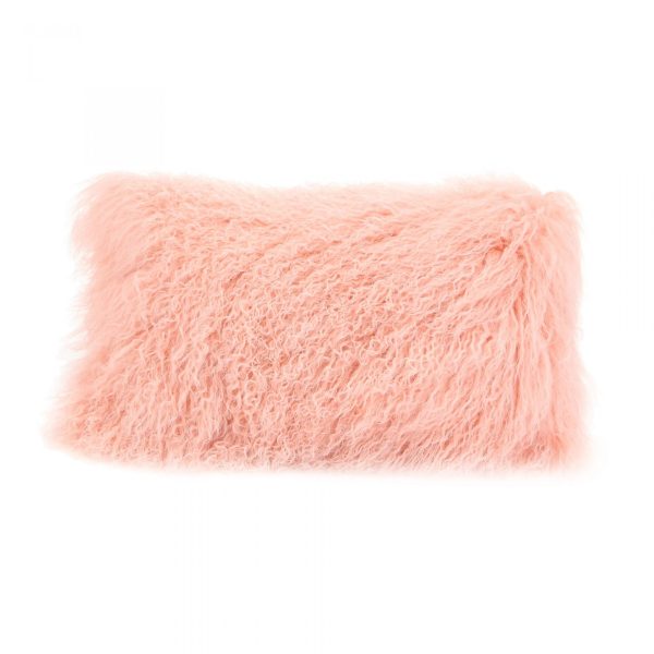 Lamb Fur Pillow Rect. Pink Discount