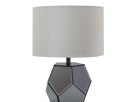 Mirrored 17.25  Facetd Table Lamp, Silver Supply