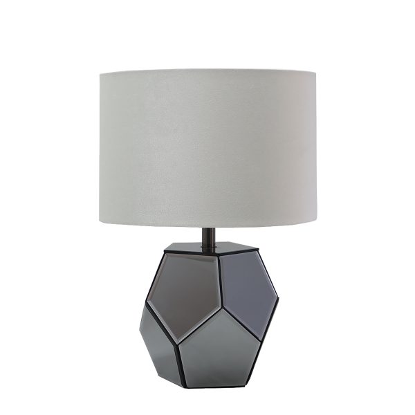 Mirrored 17.25  Facetd Table Lamp, Silver Supply