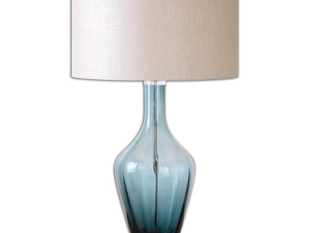 Hagano Blue Glass Table Lamp on Sale