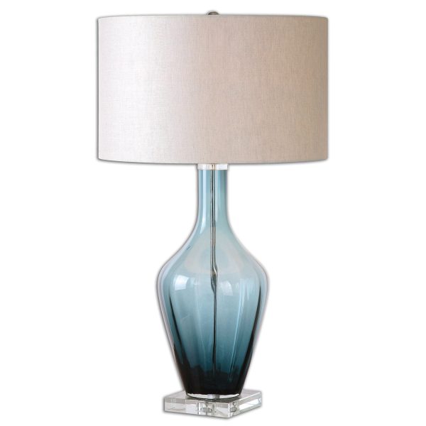 Hagano Blue Glass Table Lamp on Sale