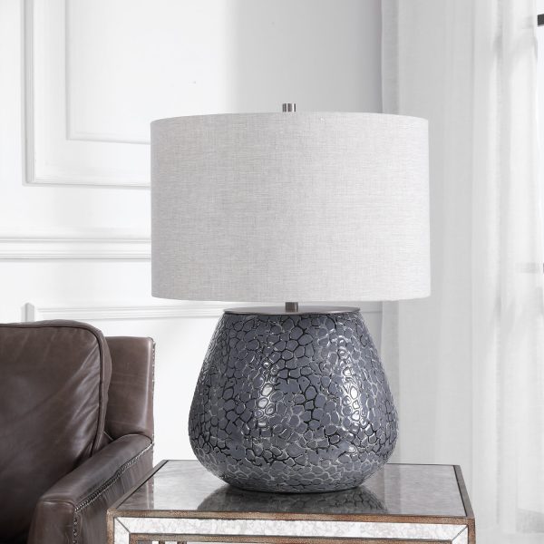 Pebbles Metallic Gray Table Lamp Online now