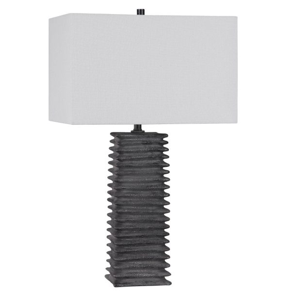 Sanderson Metallic Charcoal Table Lamp Supply