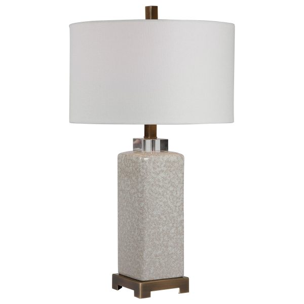 Irie Crackled Taupe Table Lamp Online Sale