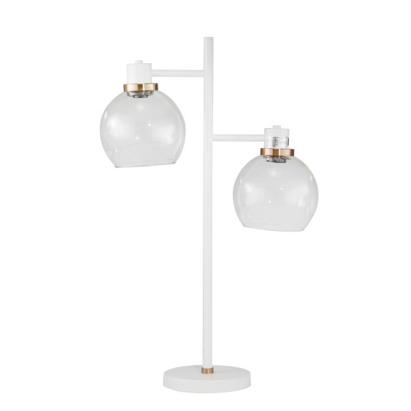 Metal 28  2-Light Table Lamp,Matte White Fashion