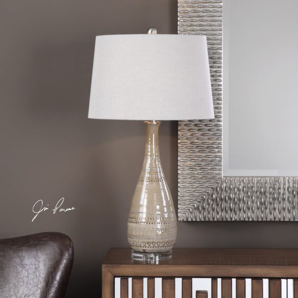 Nakoda Embossed Ceramic Lamp Online Hot Sale