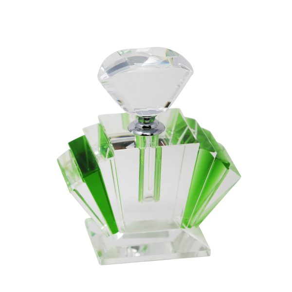 Green Crystal Perfume Bottle 4.75  For Discount