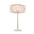 Metal 28  Table Lamp W Cage Shade, Rose Gold Fashion