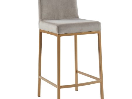 Diego-26  Counter Stool-Grey Gold Leg For Sale