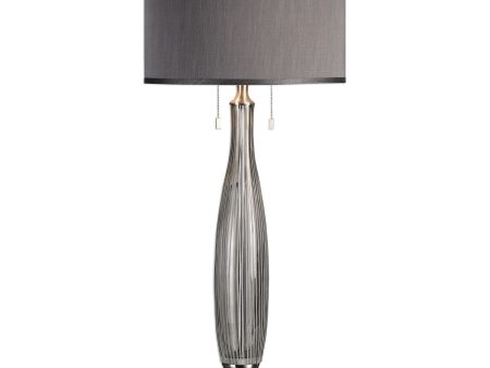 Coloma Gray Glass Table Lamp For Sale