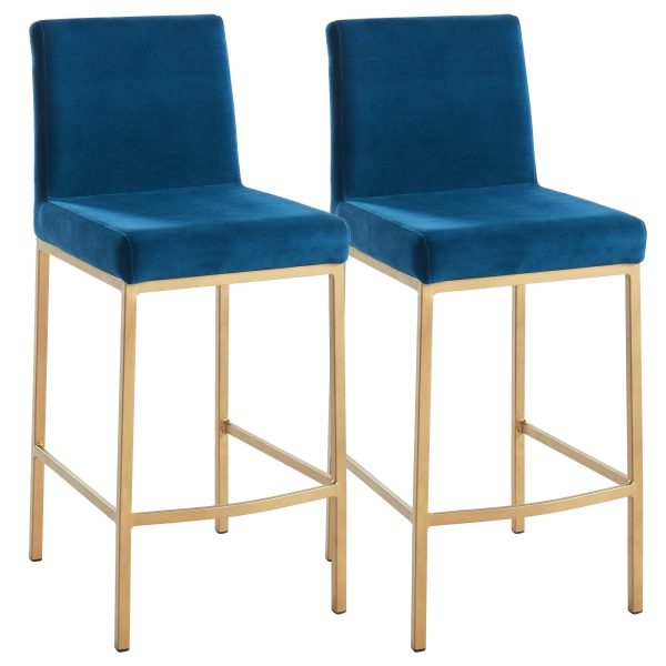 Diego-26  Counter Stool-Blue Gold Leg Fashion