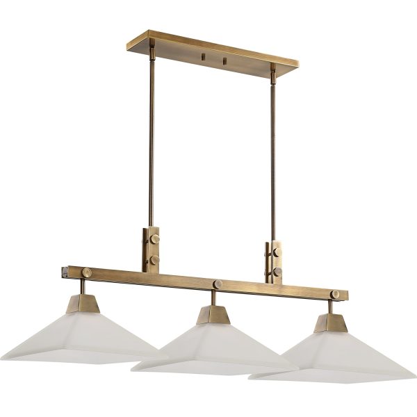 Brookdale Industrial 3 Light Linear Chandelier For Cheap