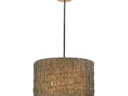 Knotted Rattan Light Drum Pendant Online now