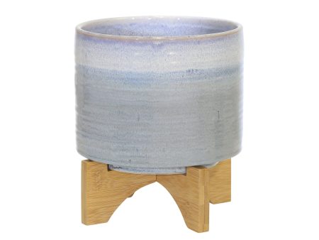 Ceramic 8  Planter On Stand, Blue Fade Supply