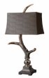 Stag Horn Dark Shade Table Lamp Supply