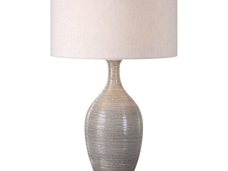 Dinah Gray Textured Table Lamp Online now