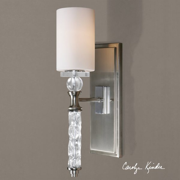 Campania 1 Light Carved Glass Sconce Sale