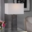 Sanderson Metallic Charcoal Table Lamp Supply