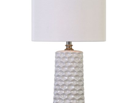 Sesia White Honeycomb Table Lamp For Discount