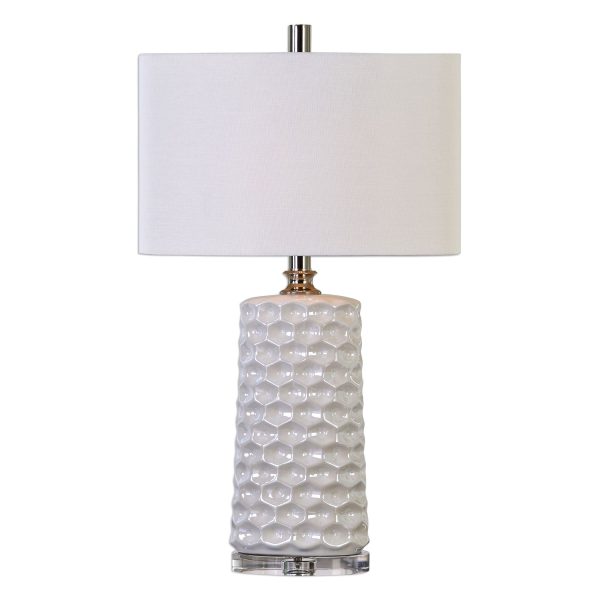 Sesia White Honeycomb Table Lamp For Discount