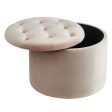 Talia-Round Storage Ottoman-Pink Online Hot Sale