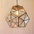 Glass And  Gold Metal Faceted Pendant For Cheap