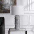 Waves Blue & White Table Lamp For Sale