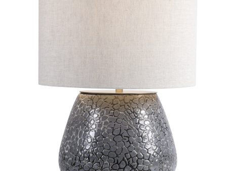 Pebbles Metallic Gray Table Lamp Online now