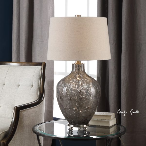 Adria Transparent Gray Glass Lamp Online Sale