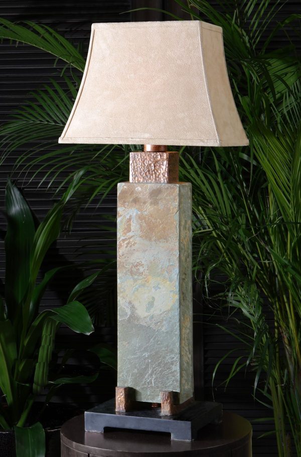 Tall Slate Table Lamp For Sale