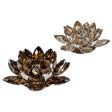 Amber Crystal Lotus Votive Holder 8.25  Online Sale