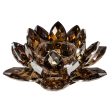 Amber Crystal Lotus Votive Holder 8.25  Online Sale