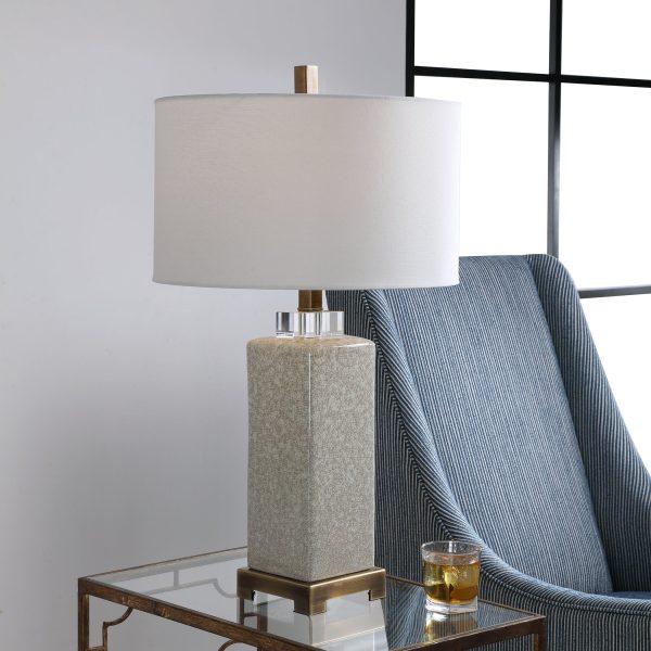 Irie Crackled Taupe Table Lamp Online Sale