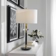 Maud Aged Black Table Lamp Cheap