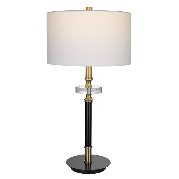 Maud Aged Black Table Lamp Cheap