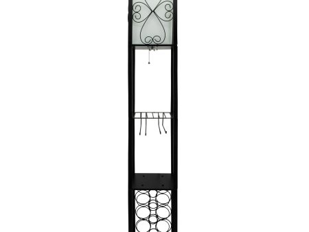 62.5“ Wood Metal Etagere   Floor Lamp W Wine Rack, Online Hot Sale