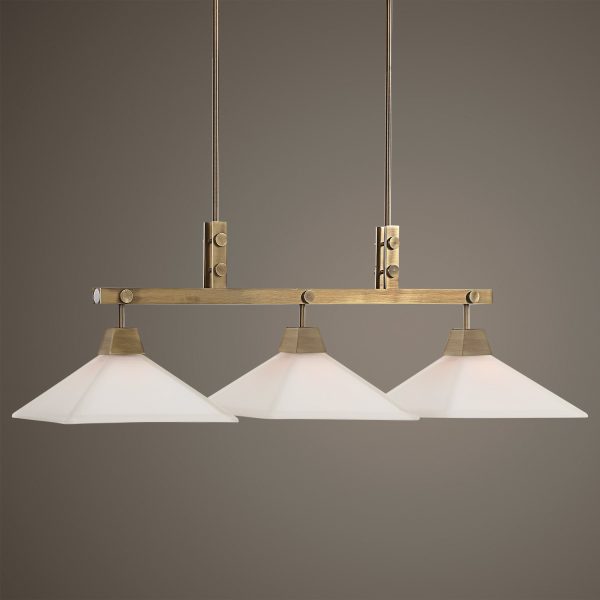 Brookdale Industrial 3 Light Linear Chandelier For Cheap