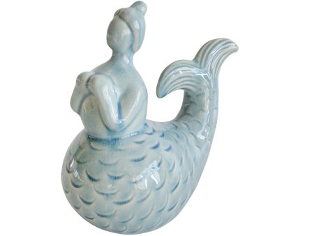 Ceramic 8  Mermaid Figurine, Green Online